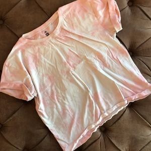Pink tie dye short shirt
